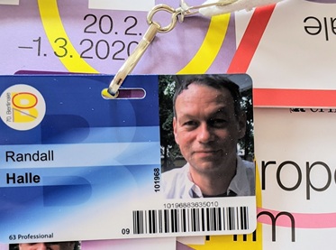 Randall Halle ID badge for the Berlinale festival.